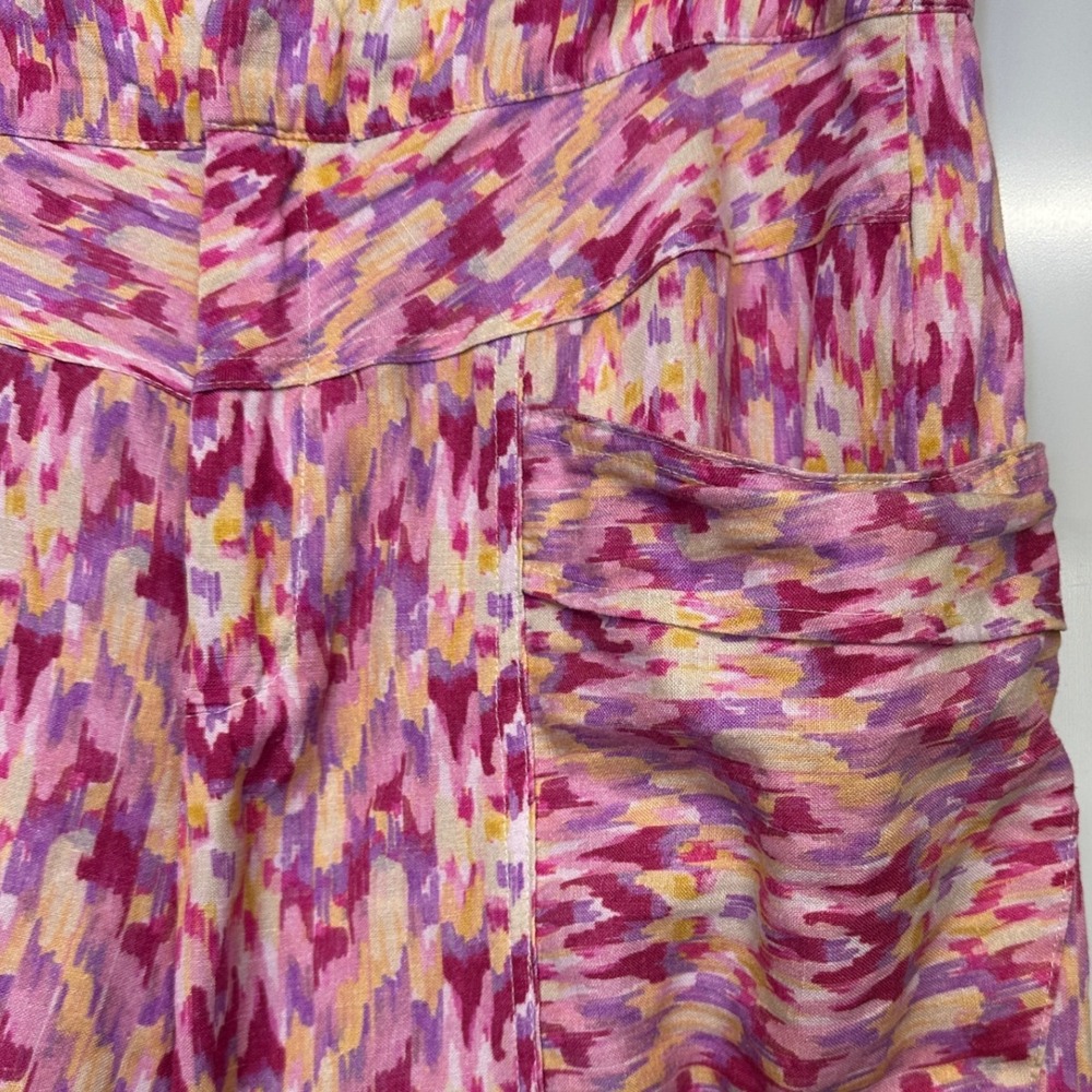 Hoss Intropia Pink Purple Abstract Ikat Print Cropped Pants Womens 12 XL - Picture 6 of 7